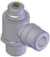 1/4" NPT : 3/8" OD Tubing Right Angle Flow Control ACS 06-04